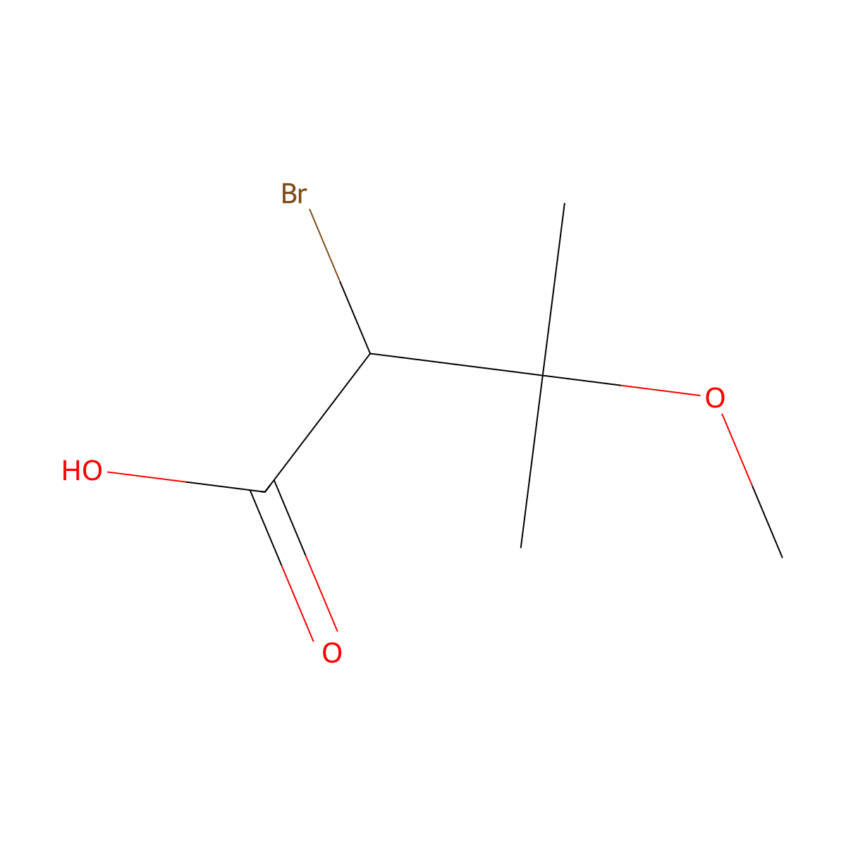 2-Bromo-3-methoxy-3-methylbutanoic acid molecular structure, CAS 75974-47-9