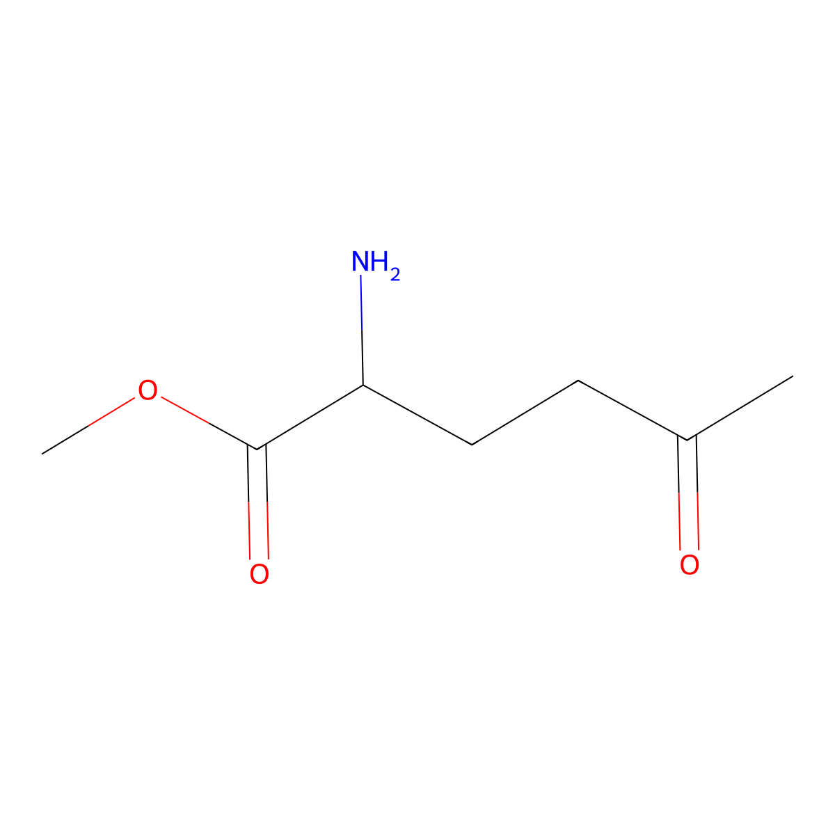 Methyl 2-amino-5-oxohexanoate molecular structure, CAS 75974-98-0
