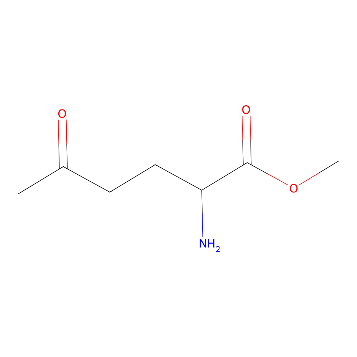 Methyl 2-amino-5-oxohexanoate molecular structure, CAS 75974-98-0