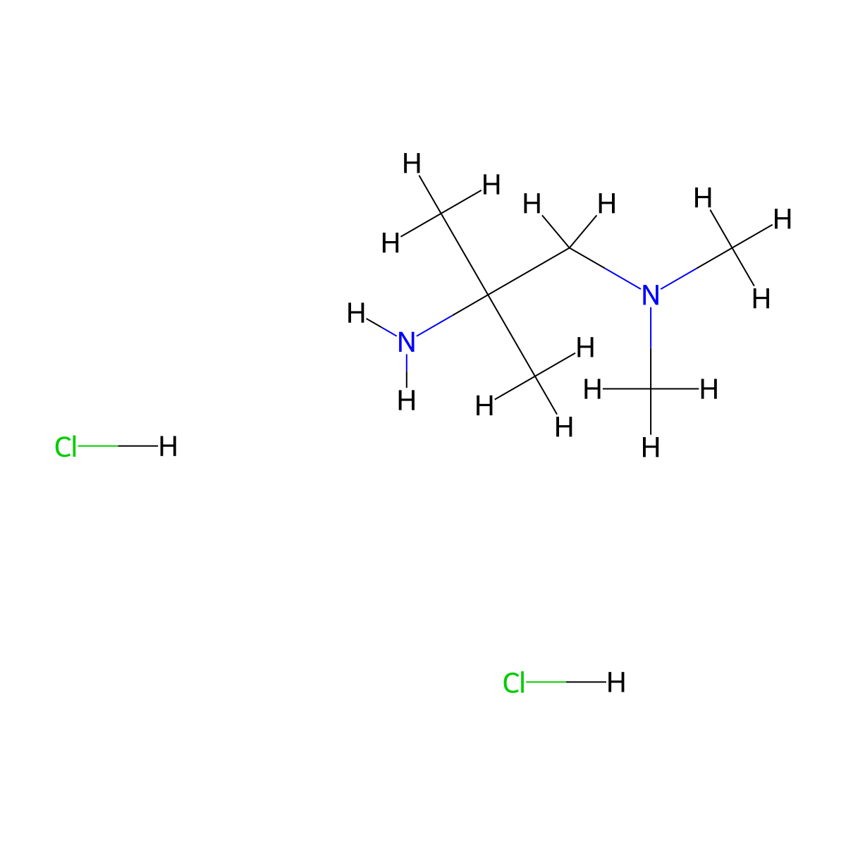 (2-Amino-2-methylpropyl)dimethylamine dihydrochloride molecular structure, CAS 75975-36-9
