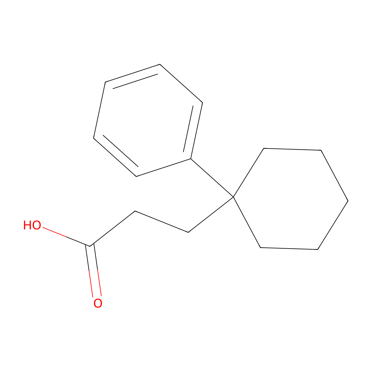 3-(1-Phenylcyclohexyl)propanoic acid molecular structure, CAS 7598-04-1