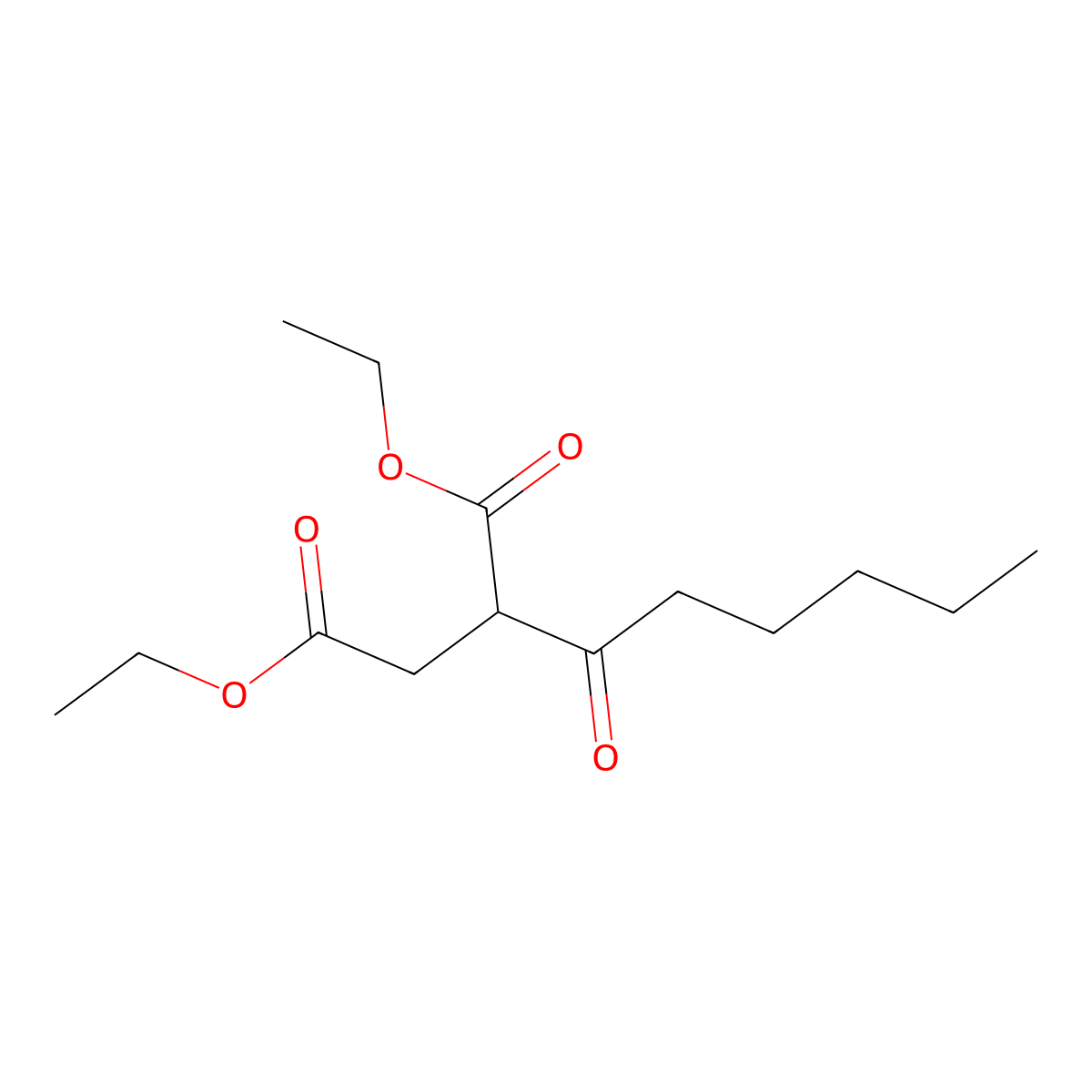 Diethyl 2-hexanoylbutanedioate molecular structure, CAS 7598-33-6