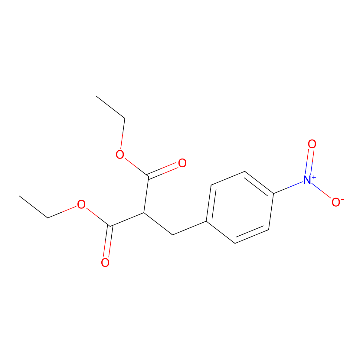 Diethyl 2-[(4-nitrophenyl)methyl]propanedioate molecular structure, CAS 7598-70-1