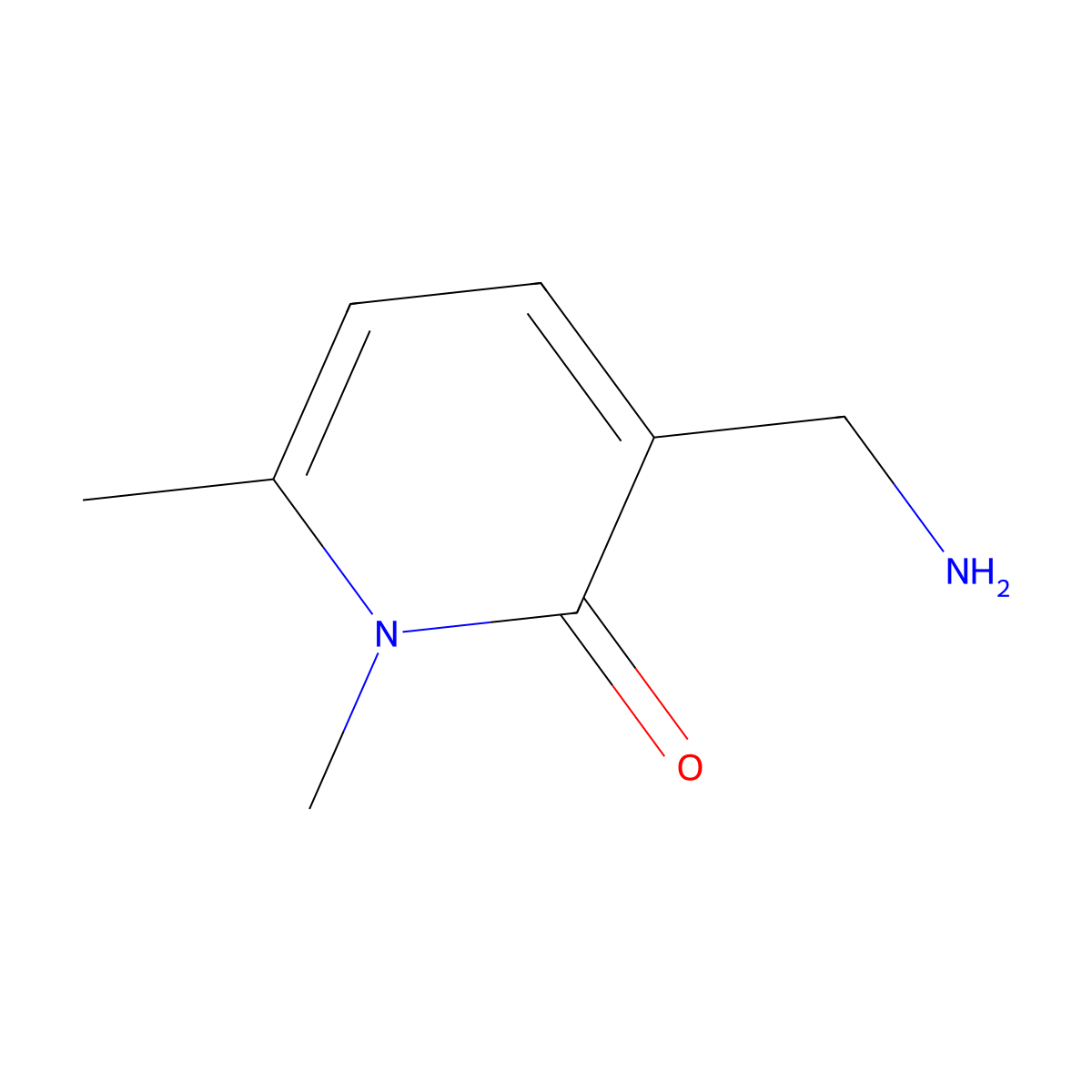 3-(Aminomethyl)-1,6-dimethyl-1,2-dihydropyridin-2-one molecular structure, CAS 75985-28-3