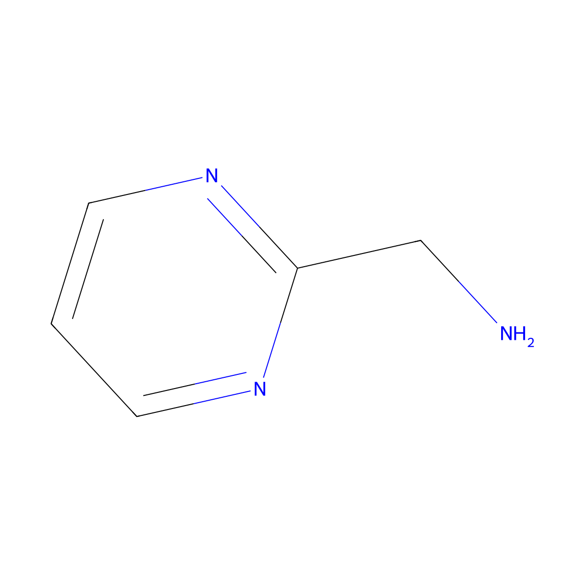 2-Pyrimidinemethanamine molecular structure, CAS 75985-45-4