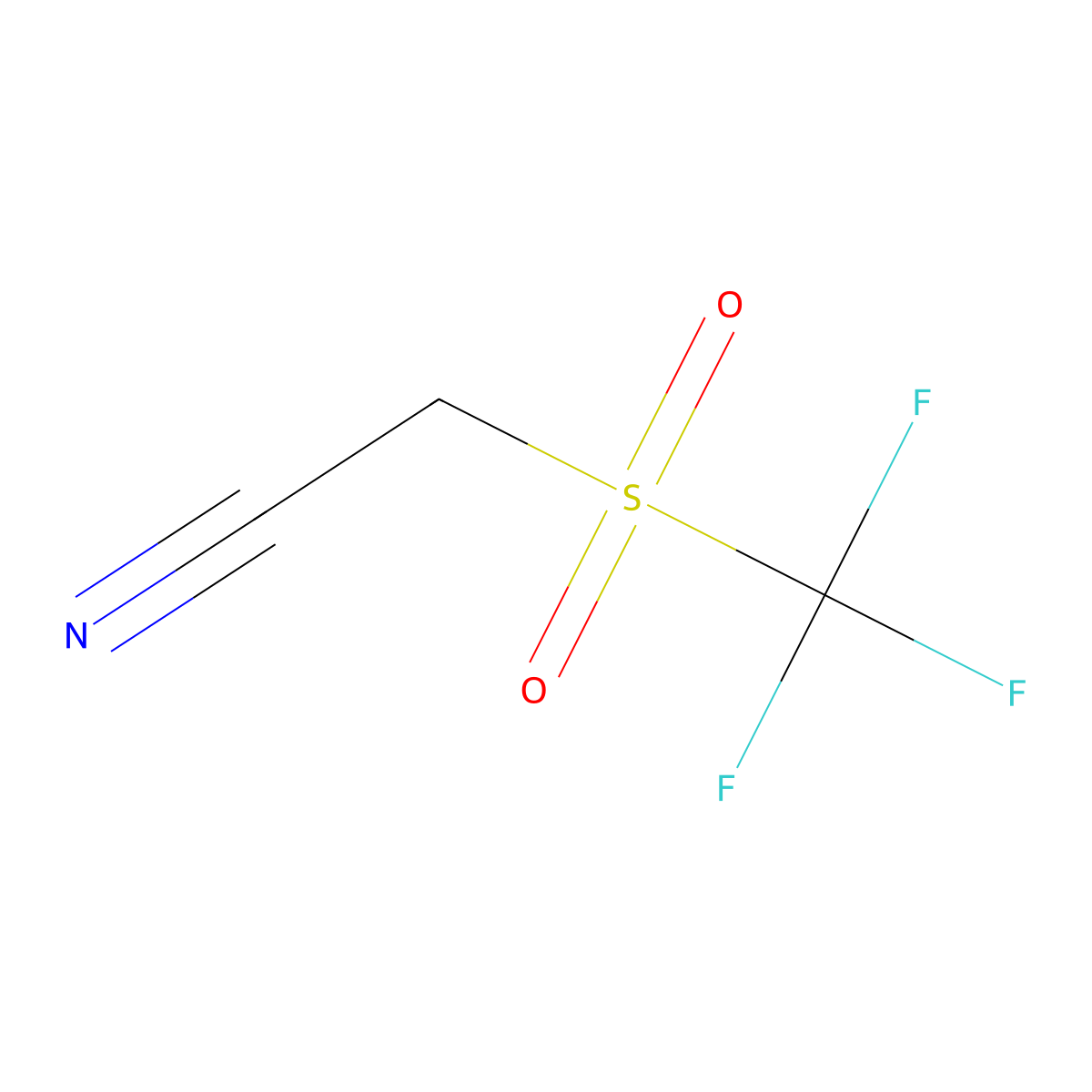 Acetonitrile, [(trifluoromethyl)sulfonyl]- molecular structure, CAS 75988-01-1
