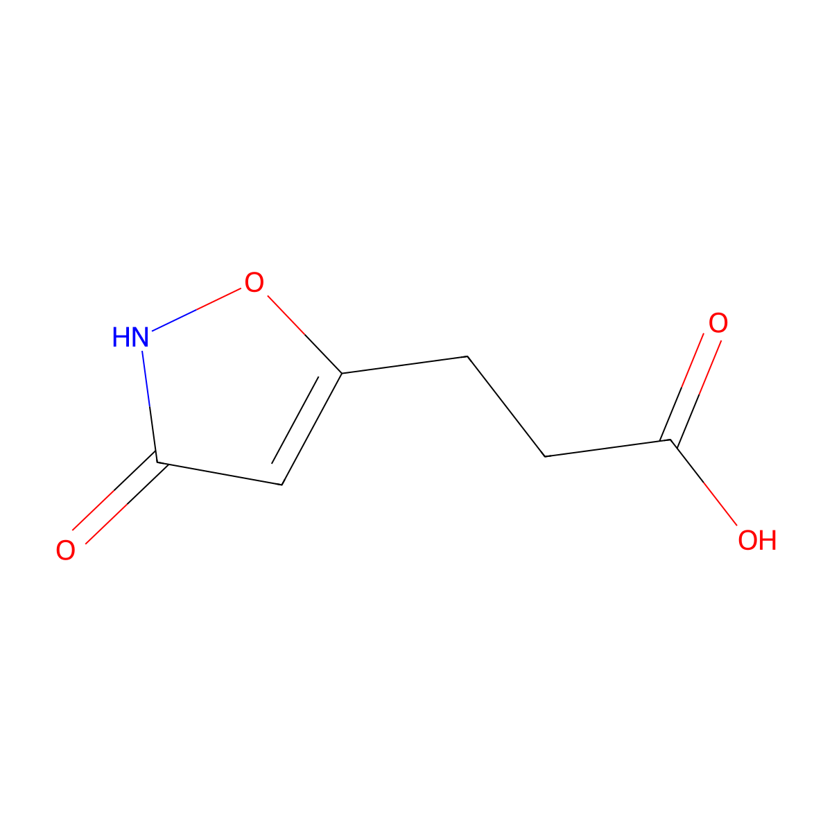 3-(3-Hydroxy-5-isoxazolyl)propanoic acid molecular structure, CAS 75989-19-4
