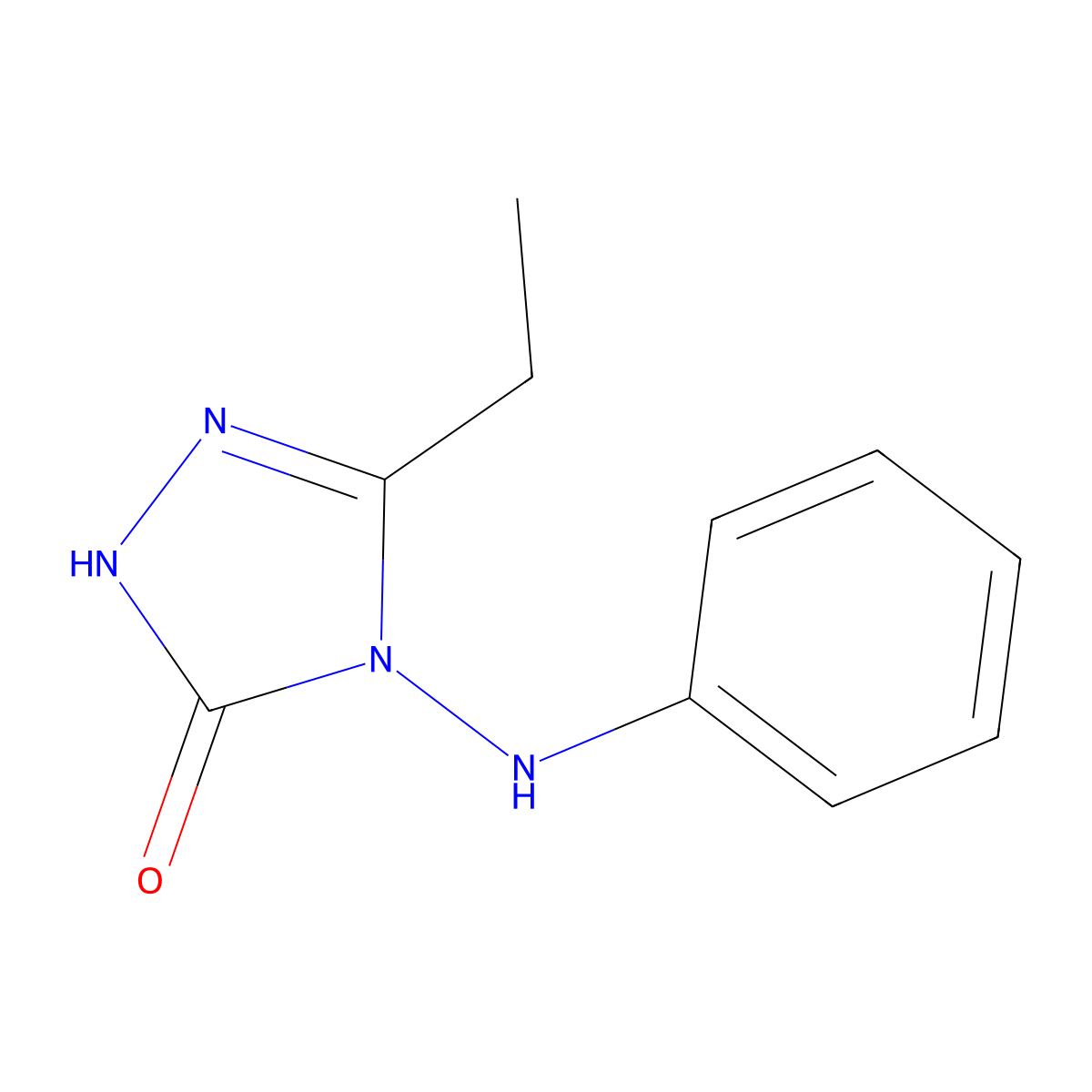 3-Ethyl-4-(phenylamino)-1H-1,2,4-triazol-5(4H)-one molecular structure, CAS 75989-67-2