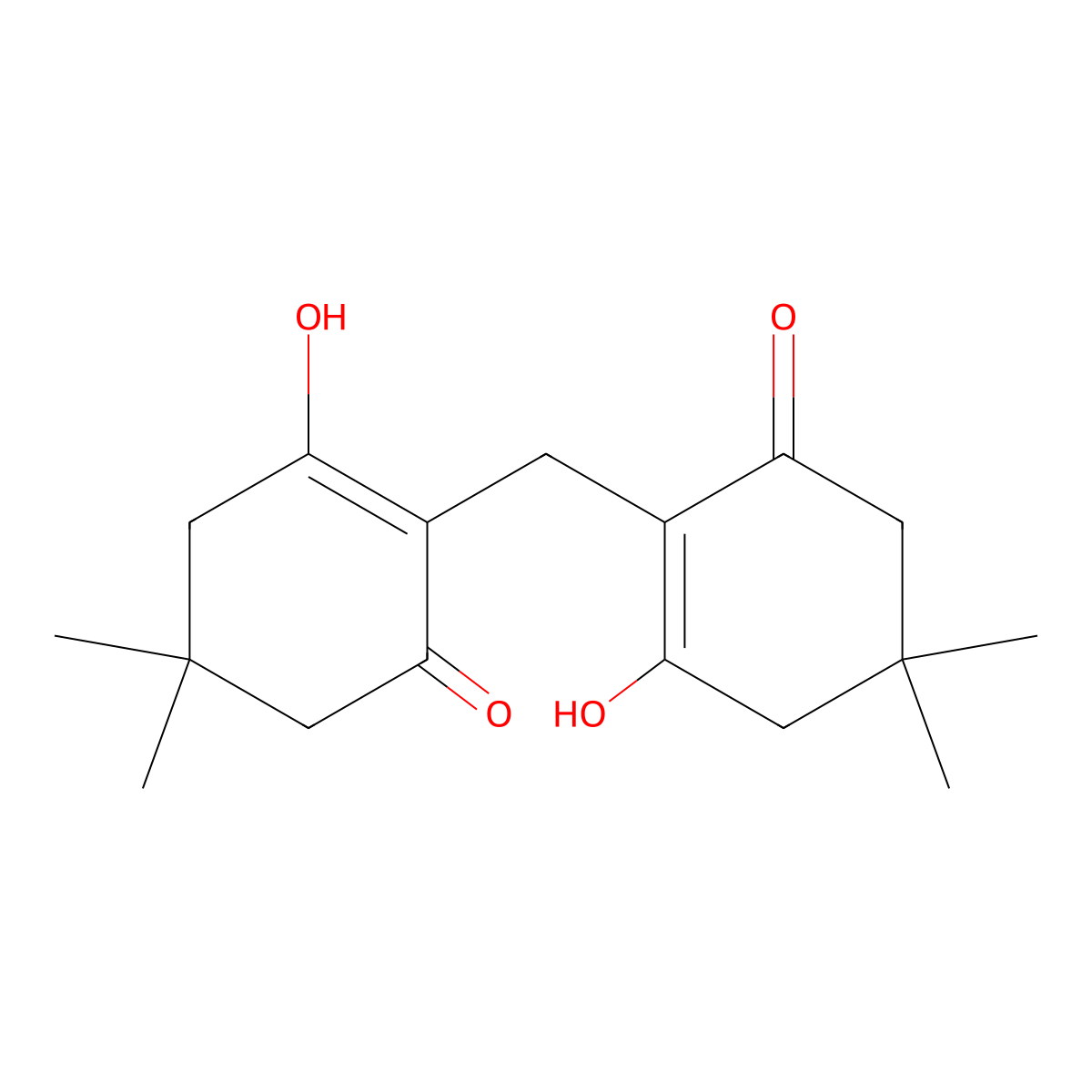 2,2'-Methylenebis(5,5-dimethyl-3-hydroxy-2-cyclohexen-1-one) molecular structure, CAS 7599-99-7