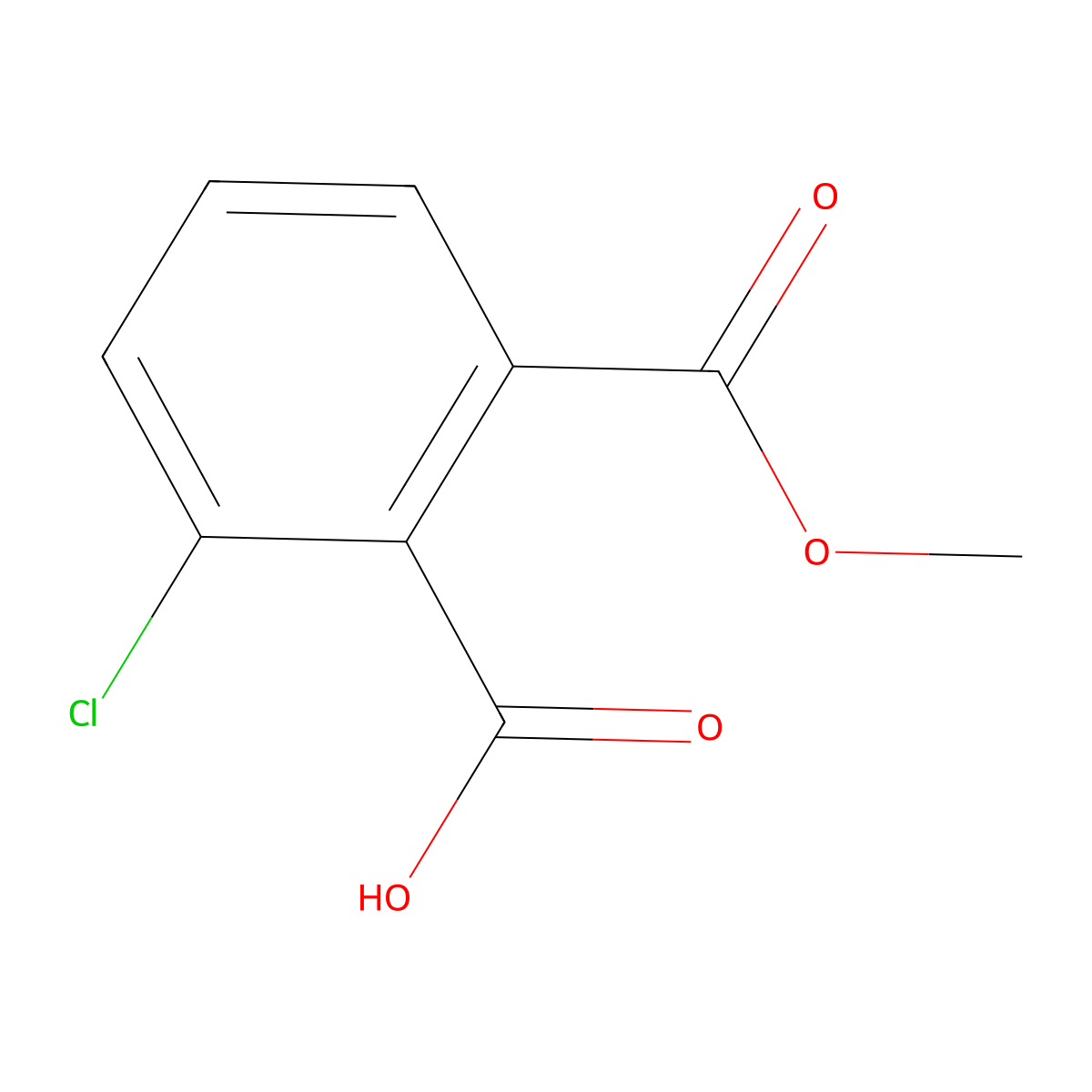2-Chloro-6-(methoxycarbonyl)benzoic acid molecular structure, CAS 75990-94-2