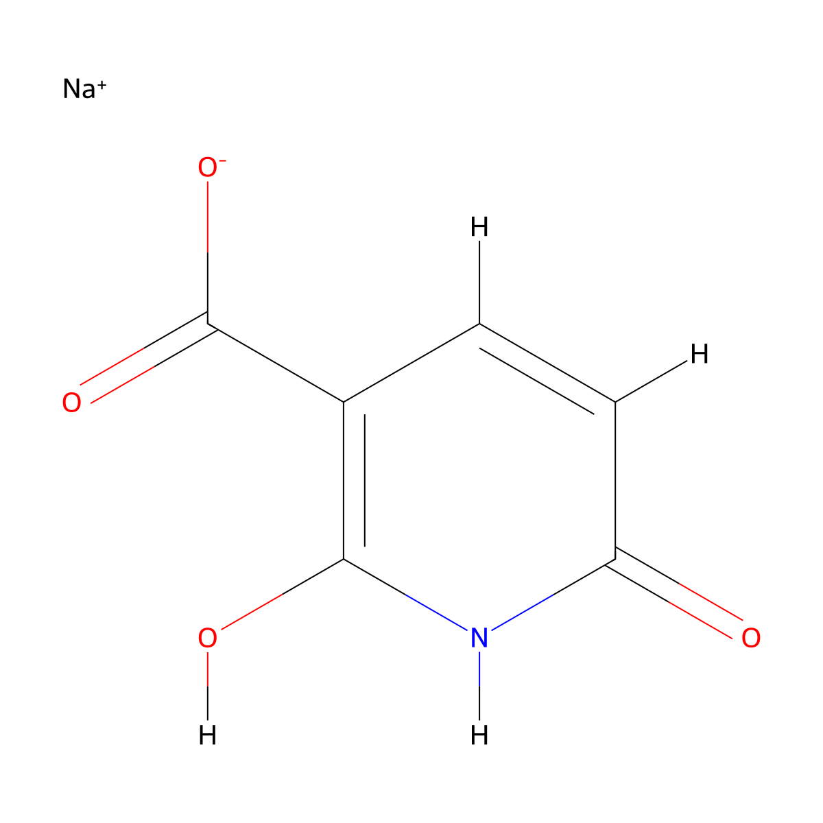 Sodium 2-hydroxy-6-oxo-1,6-dihydropyridine-3-carboxylate molecular structure, CAS 75993-44-1