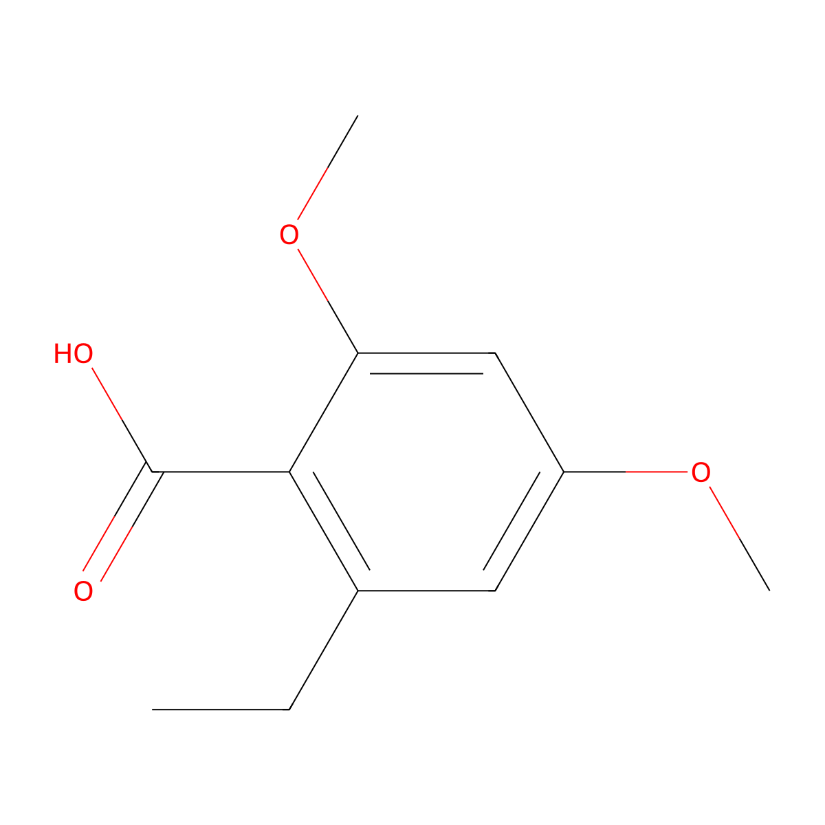 2-Ethyl-4,6-dimethoxybenzoic acid molecular structure, CAS 75996-28-0