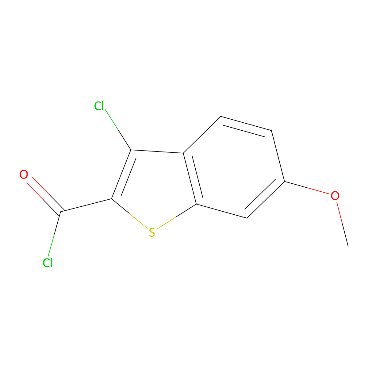 3-Chloro-6-methoxy-1-benzothiophene-2-carbonyl chloride molecular structure, CAS 75998-29-7