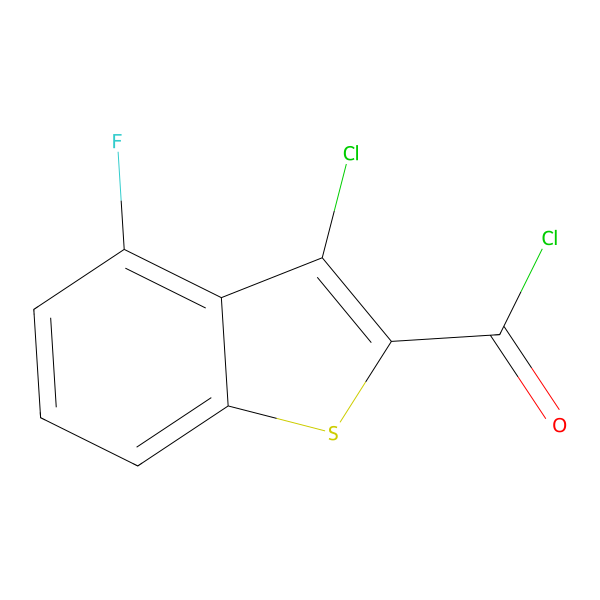 3-Chloro-4-fluoro-1-benzothiophene-2-carbonyl chloride molecular structure, CAS 75998-36-6