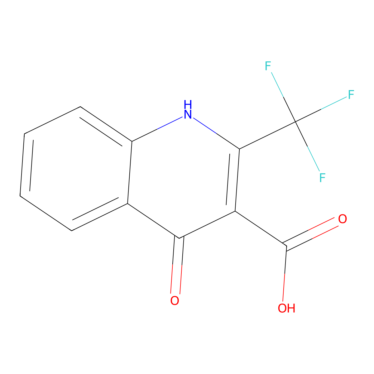 4-Hydroxy-2-(trifluoromethyl)quinoline-3-carboxylic acid molecular structure, CAS 75999-60-9