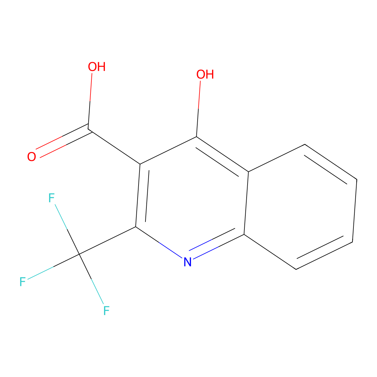 4-Hydroxy-2-(trifluoromethyl)quinoline-3-carboxylic acid molecular structure, CAS 75999-60-9