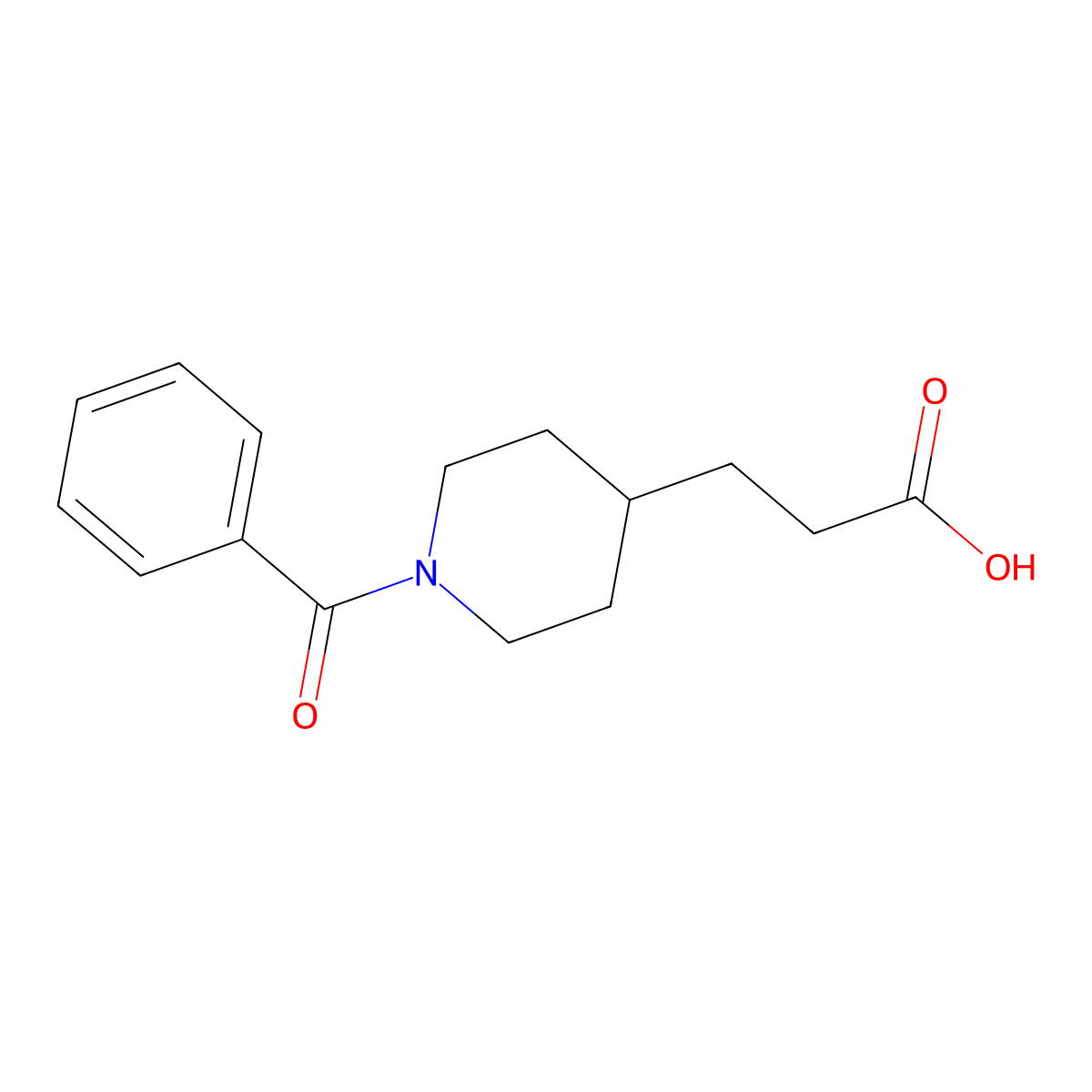 3-(1-Benzoylpiperidin-4-yl)propanoic acid molecular structure, CAS 75999-93-8