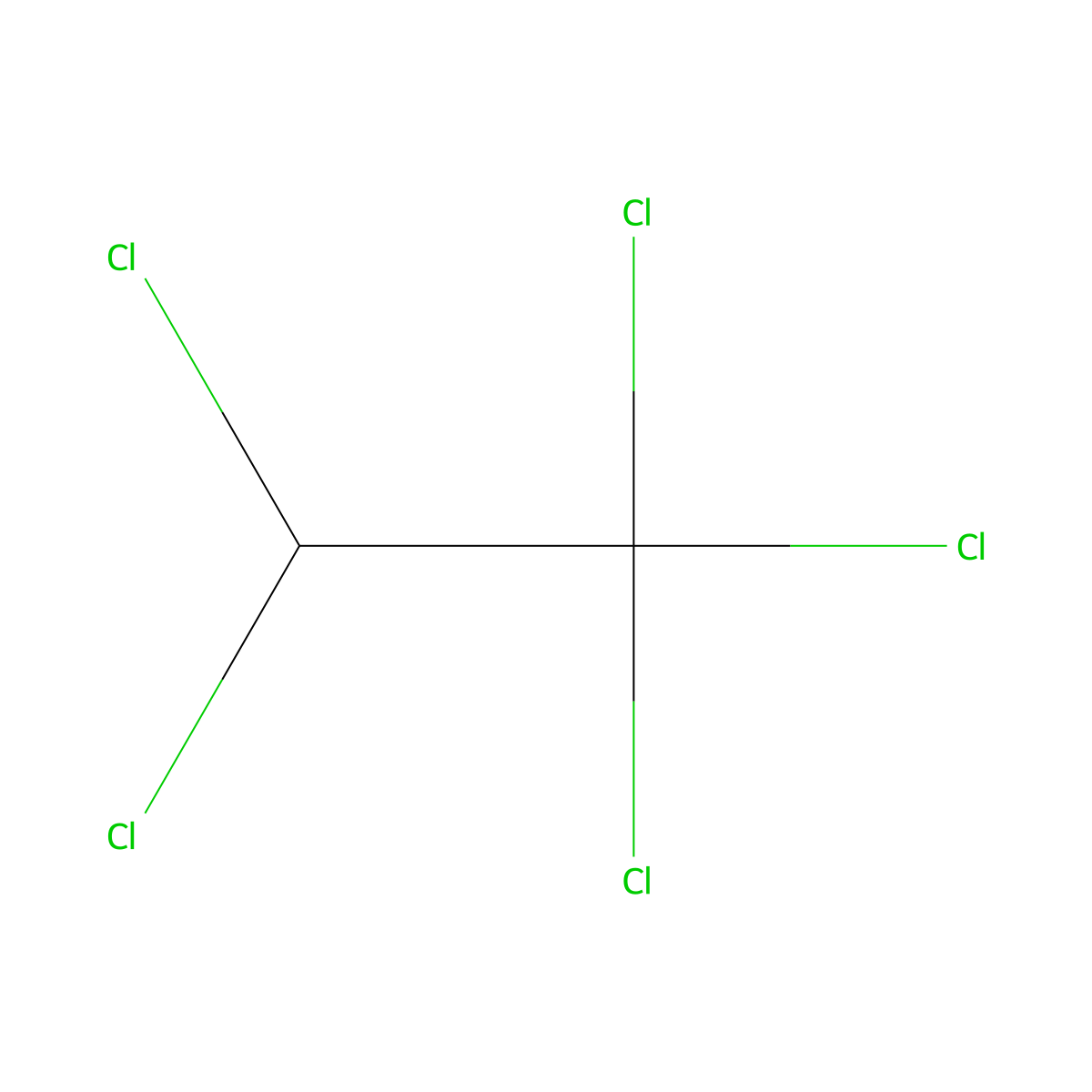 Pentachloroethane molecular structure, CAS 76-01-7
