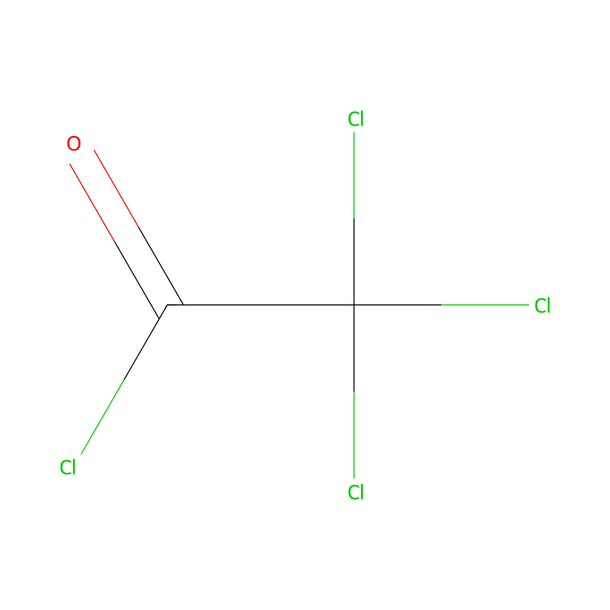 Trichloroacetyl chloride molecular structure, CAS 76-02-8