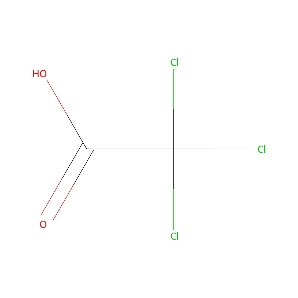 Trichloroacetic Acid molecular structure, CAS 76-03-9