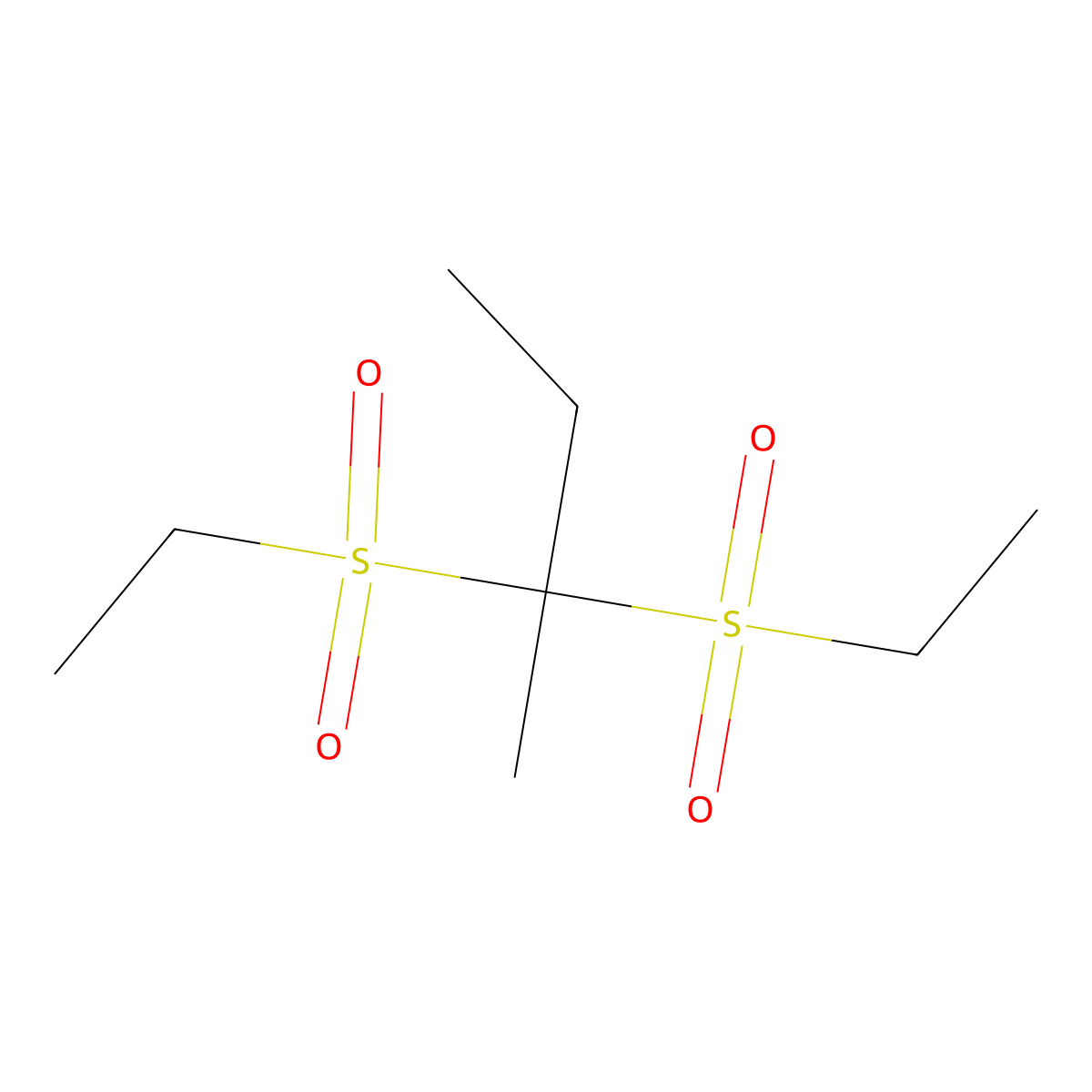 Sulfonethylmethane molecular structure, CAS 76-20-0