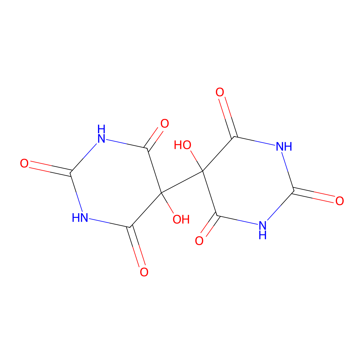 Alloxantin molecular structure, CAS 76-24-4