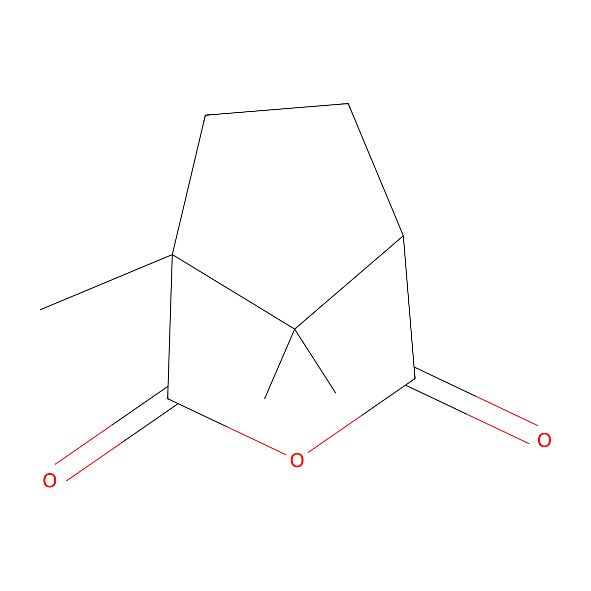 1,8,8-Trimethyl-3-oxabicyclo[3.2.1]octane-2,4-dione molecular structure, CAS 76-32-4