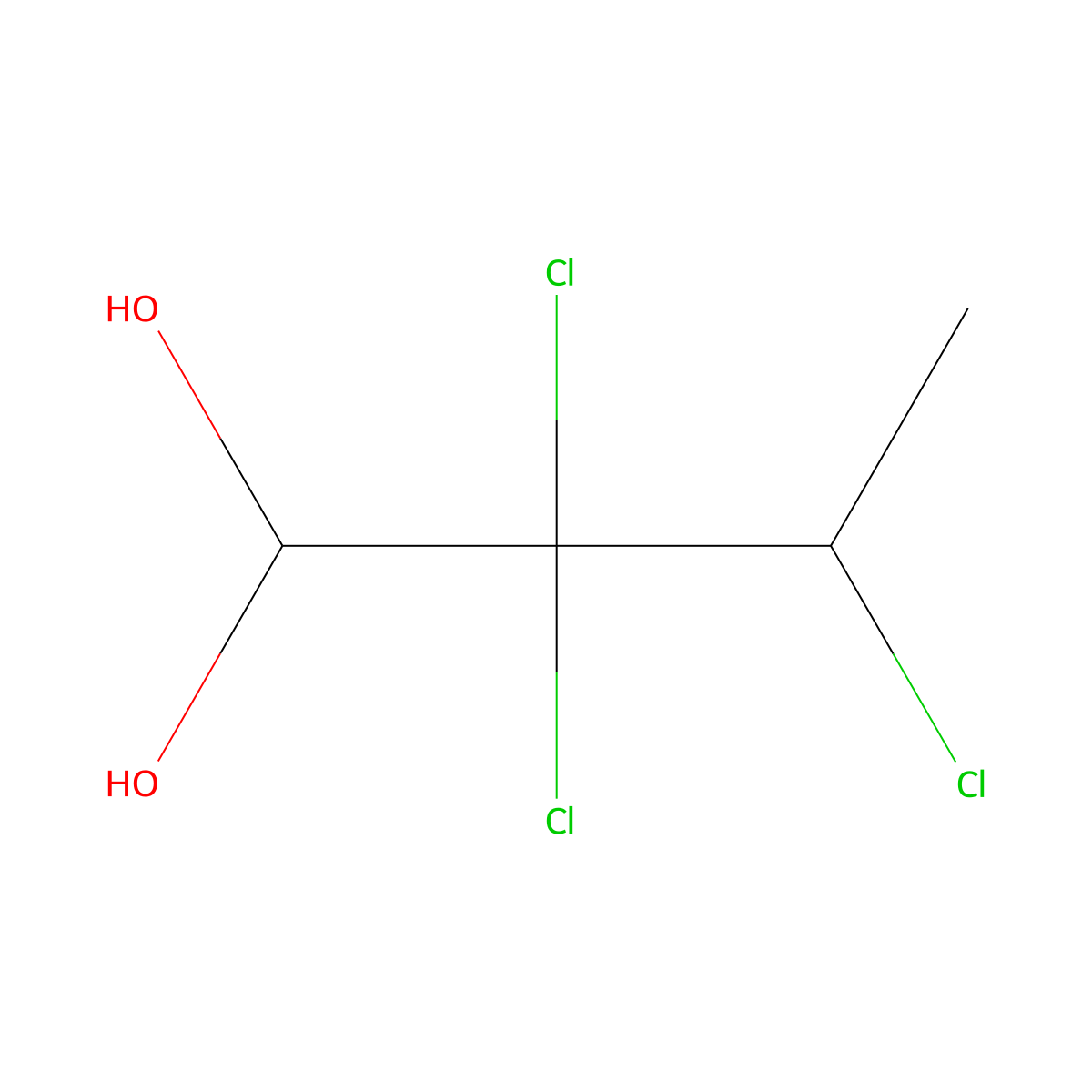 Butylchloral hydrate molecular structure, CAS 76-40-4