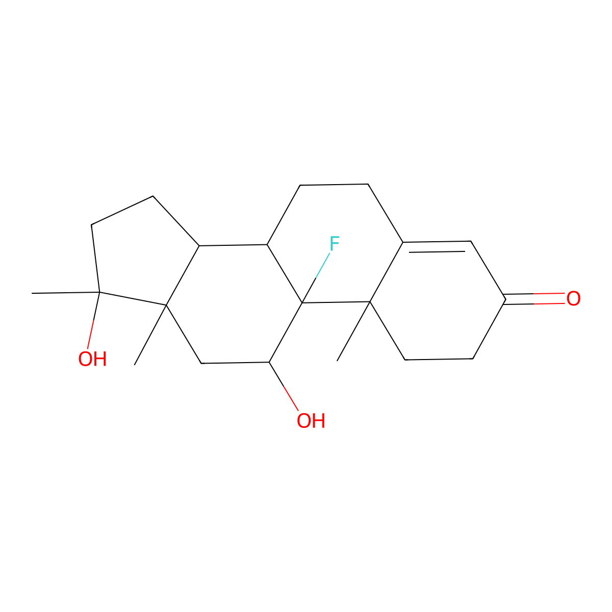 Fluoxymesterone molecular structure, CAS 76-43-7