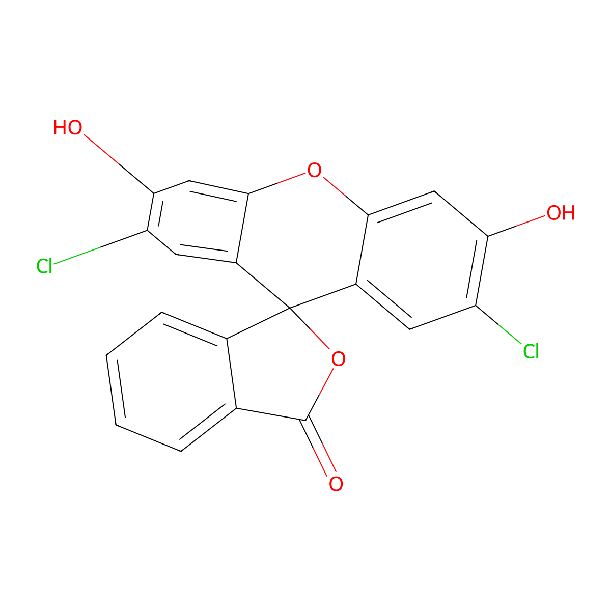 2',7'-Dichlorofluorescein molecular structure, CAS 76-54-0