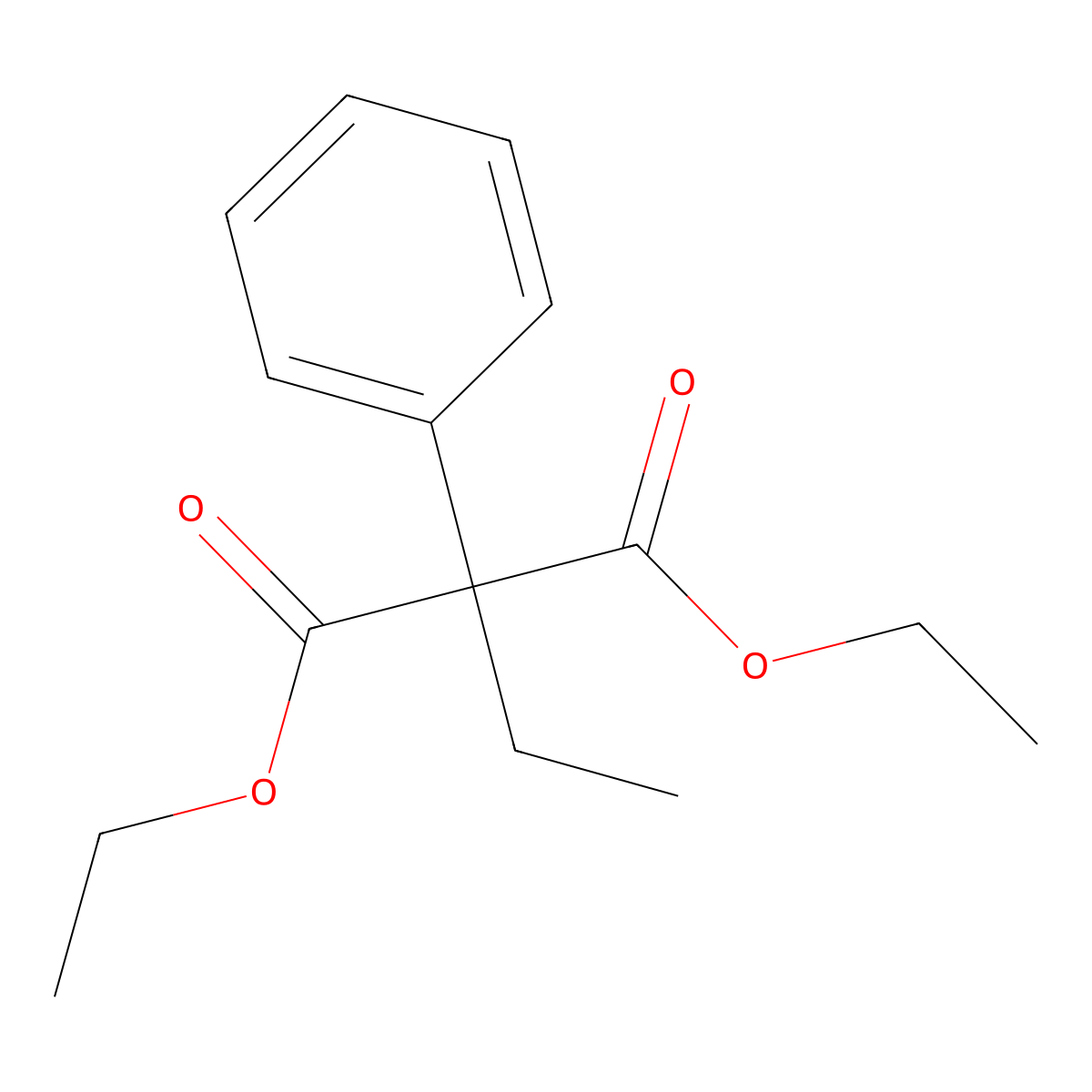 Diethyl ethylphenylmalonate molecular structure, CAS 76-67-5