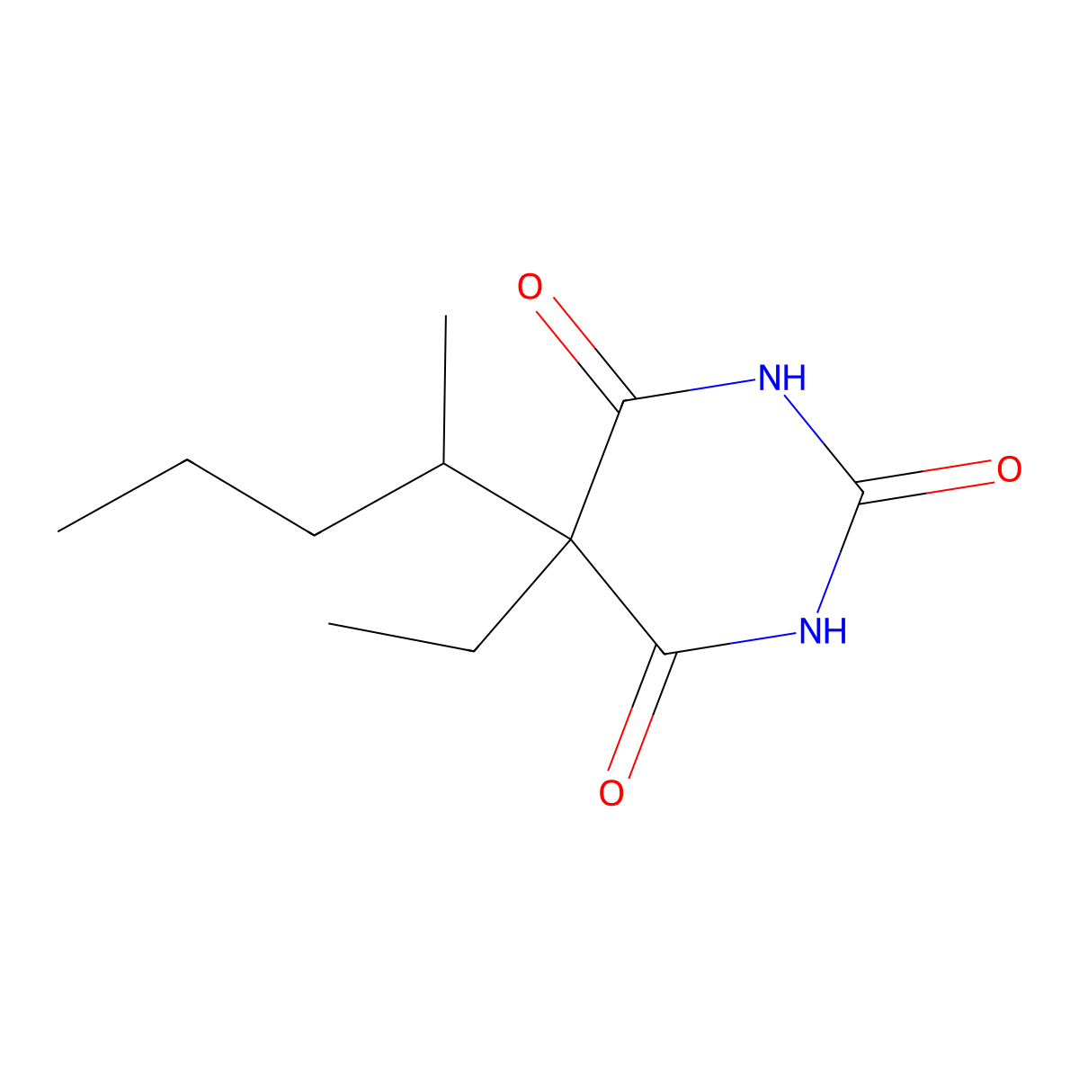 Pentobarbital molecular structure, CAS 76-74-4