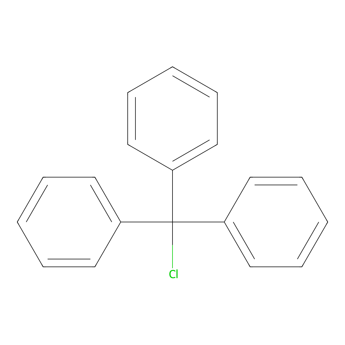Trityl chloride molecular structure, CAS 76-83-5