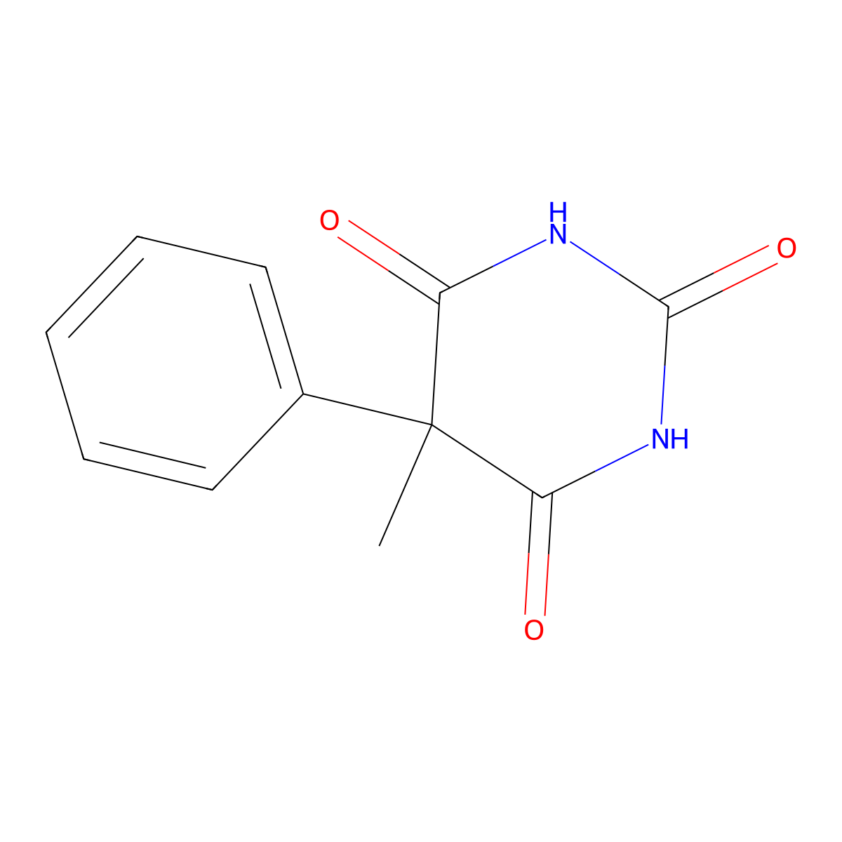 Phenylmethylbarbituric acid molecular structure, CAS 76-94-8