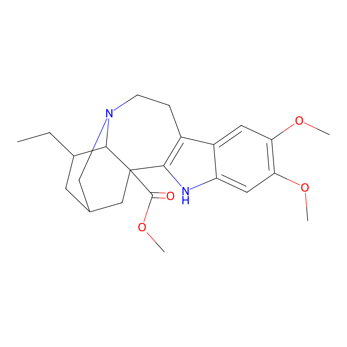 Conopharyngine molecular structure, CAS 76-98-2