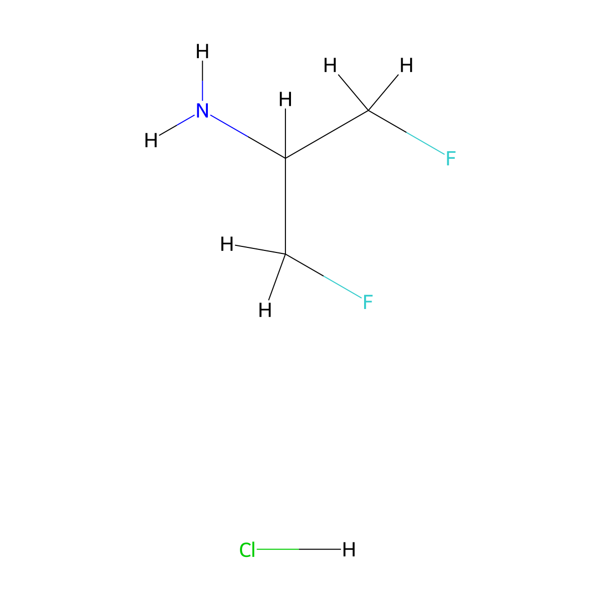 1,3-Difluoropropan-2-amine hydrochloride molecular structure, CAS 760-25-8