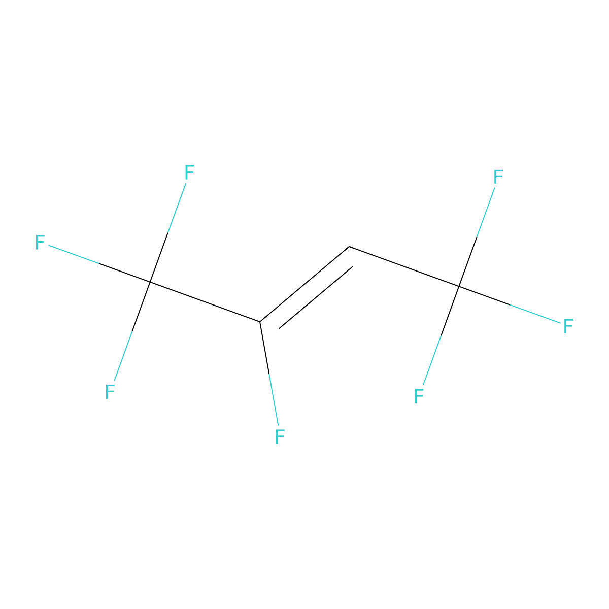 1,1,1,2,4,4,4-Heptafluoro-2-butene molecular structure, CAS 760-42-9