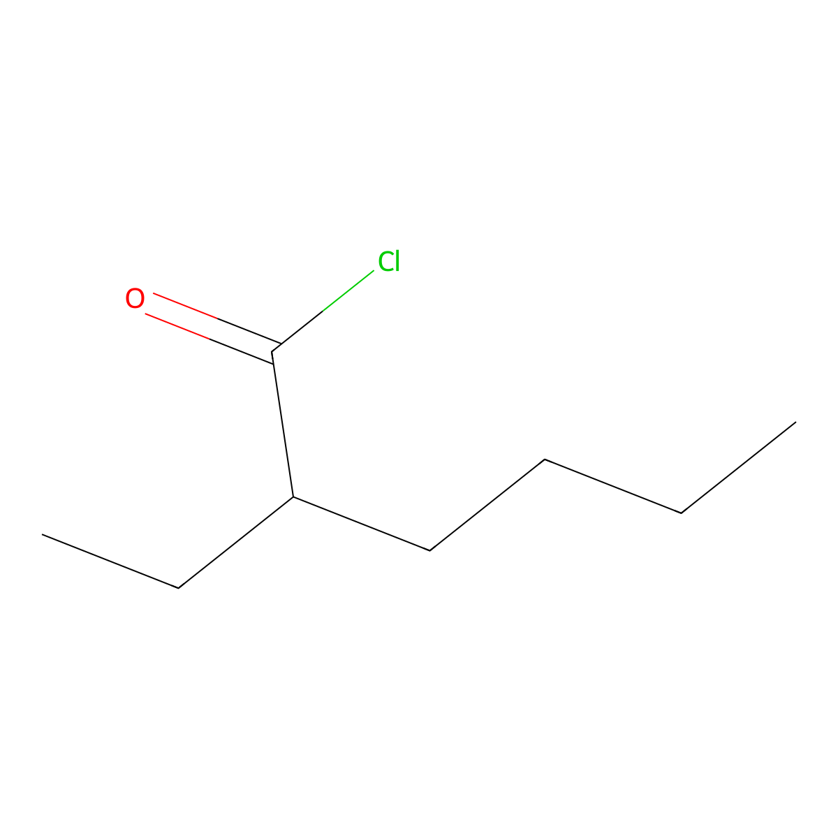 2-Ethylhexanoyl chloride molecular structure, CAS 760-67-8