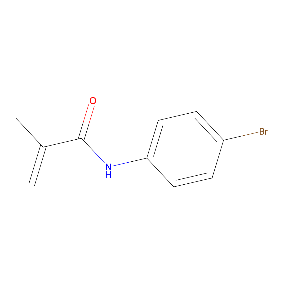 N-(4-Bromophenyl)-2-methylprop-2-enamide molecular structure, CAS 7600-35-3