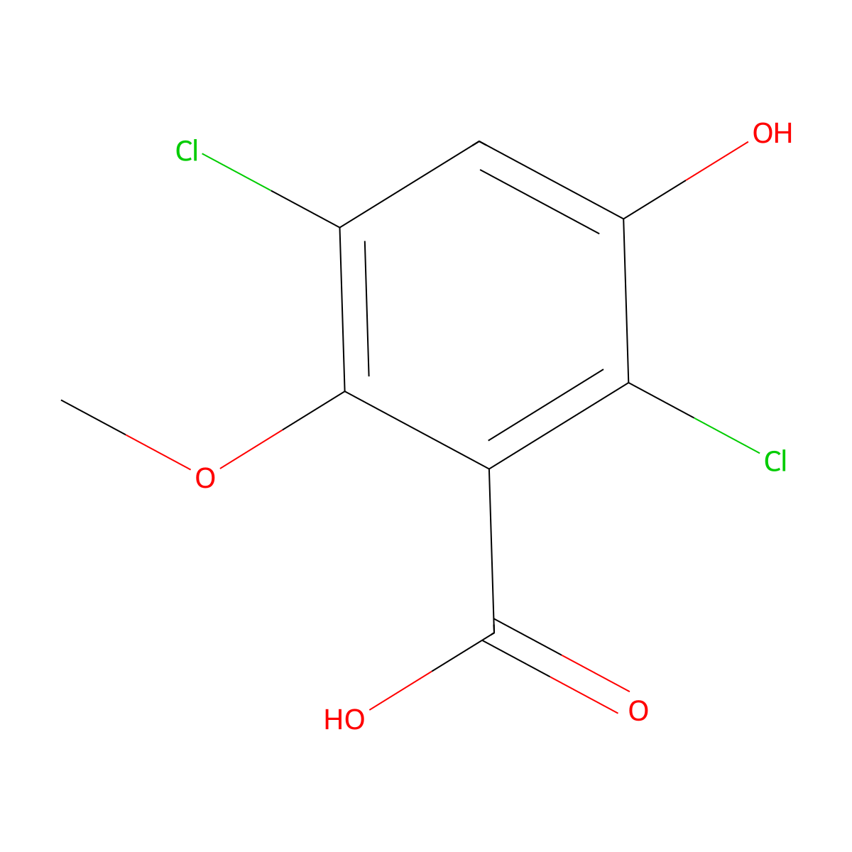 5-Hydroxydicamba molecular structure, CAS 7600-50-2