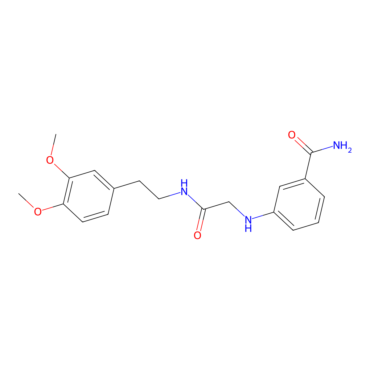 3-[[2-[2-(3,4-Dimethoxyphenyl)ethylamino]-2-oxoethyl]amino]benzamide molecular structure, CAS 76001-09-7
