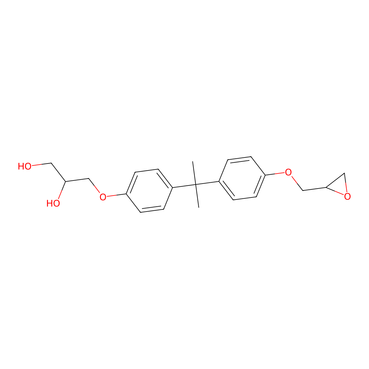 3-(4-(1-(4-(2,3-Epoxypropoxy)phenyl)-1-methylethyl)phenoxy)propane-1,2-diol molecular structure, CAS 76002-91-0