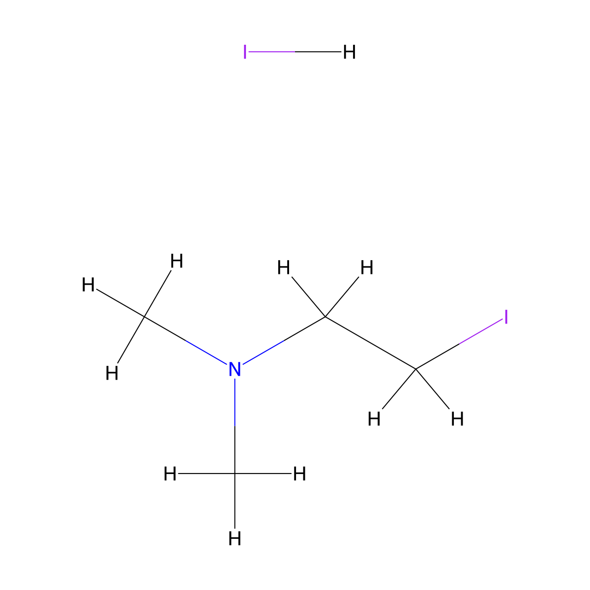(2-Iodoethyl)dimethylamine hydroiodide molecular structure, CAS 76004-08-5