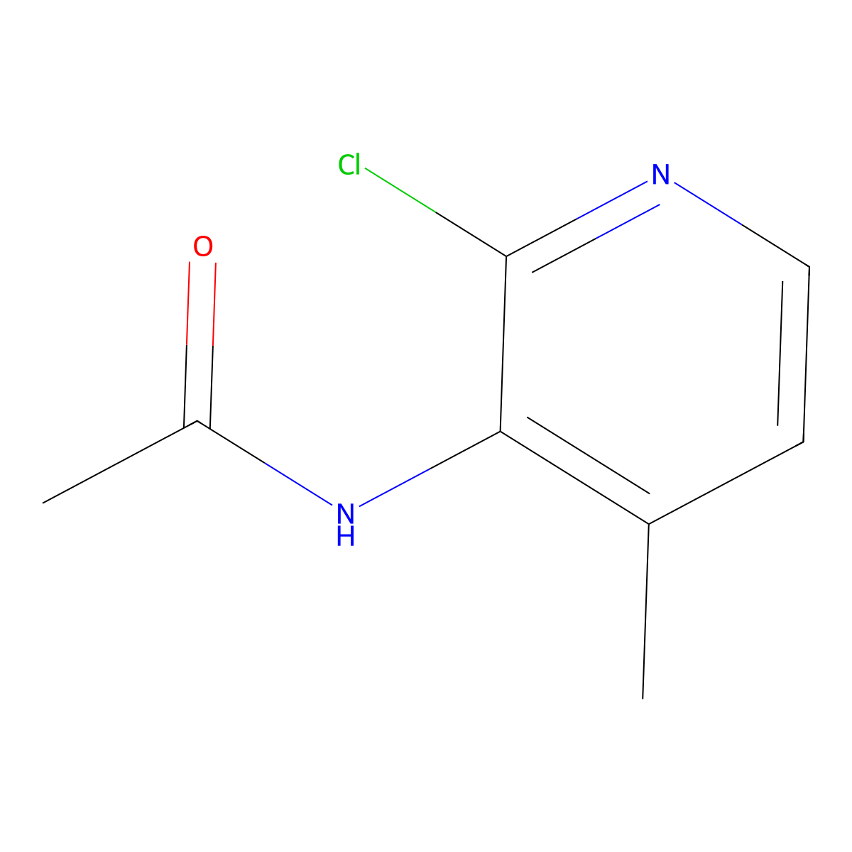 N-(2-Chloro-4-methyl-3-pyridyl)acetamide molecular structure, CAS 76006-00-3