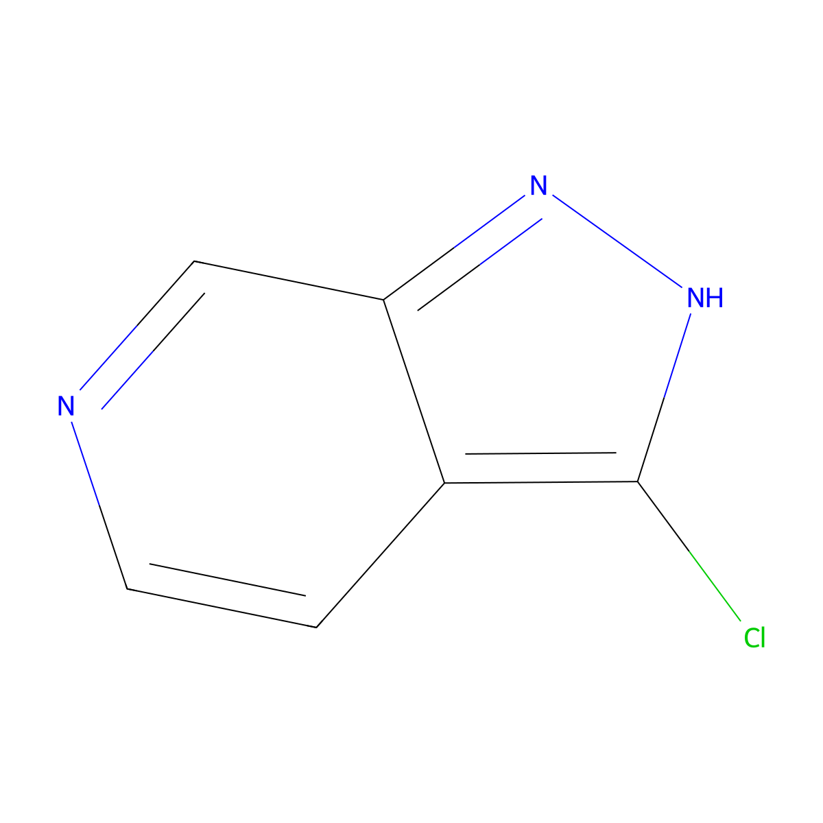 3-chloro-1H-pyrazolo(3,4-c)pyridine molecular structure, CAS 76006-14-9