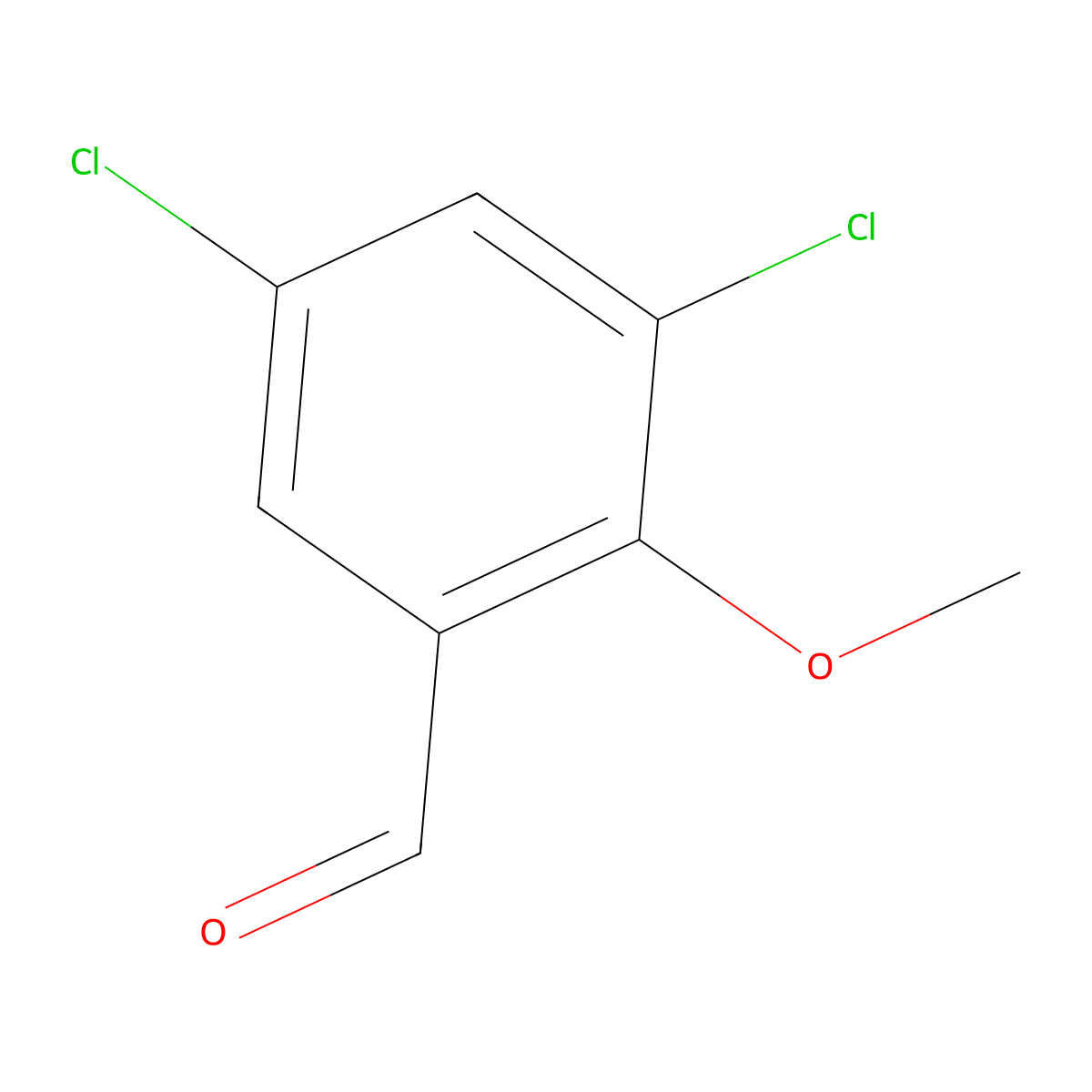 3,5-Dichloro-2-methoxybenzaldehyde molecular structure, CAS 76008-04-3