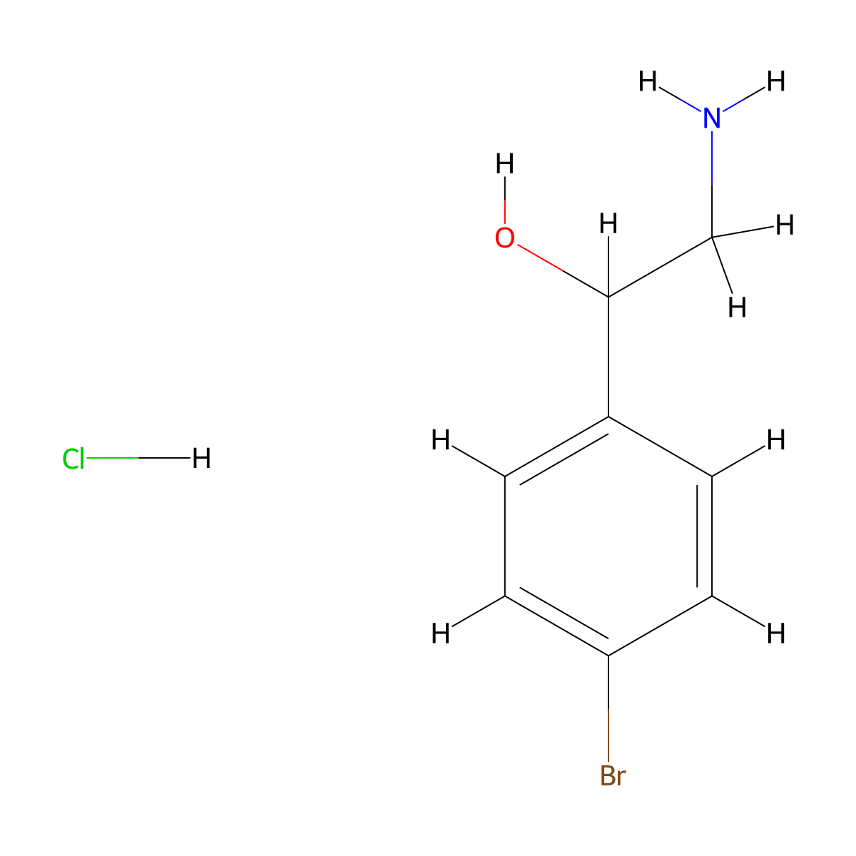 2-Amino-1-(4-bromophenyl)ethanol hydrochloride molecular structure, CAS 76008-53-2
