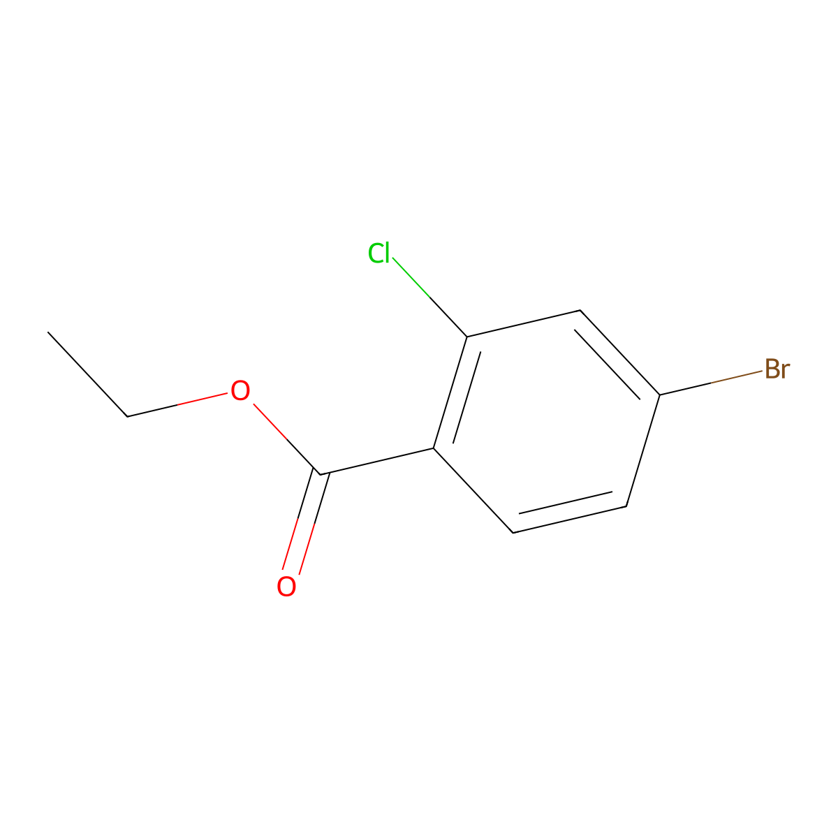Ethyl 4-bromo-2-chlorobenzoate molecular structure, CAS 76008-74-7