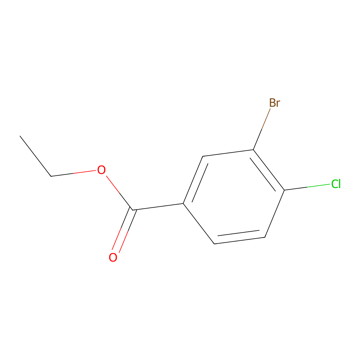Ethyl 3-bromo-4-chlorobenzoate molecular structure, CAS 76008-75-8