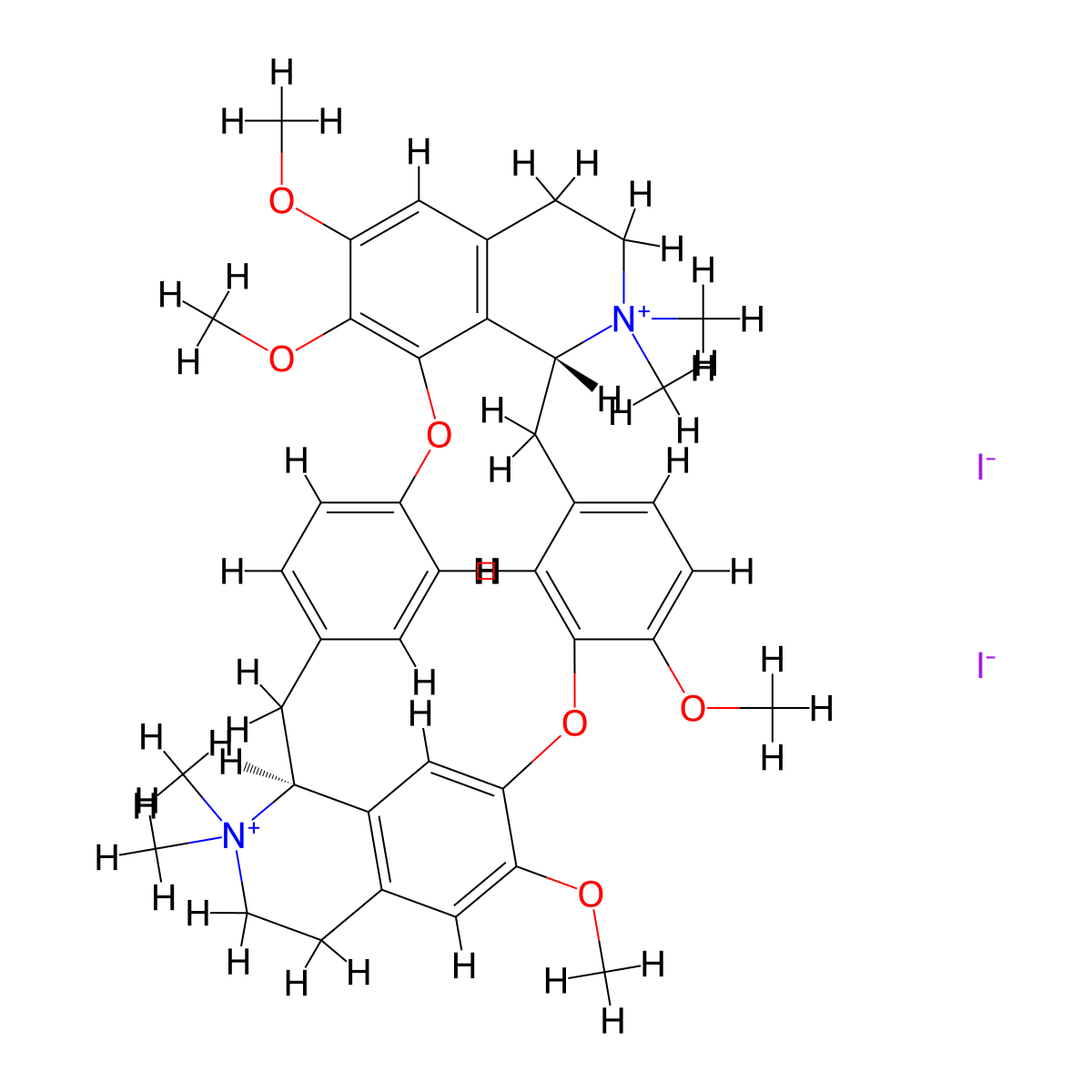 Metocurine Iodide molecular structure, CAS 7601-55-0